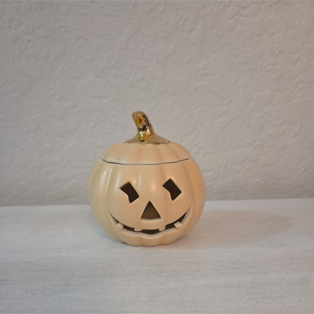Vintage Lenox Pumpkin Jack-O-Lantern Tea Light Candleholder Votive Halloween